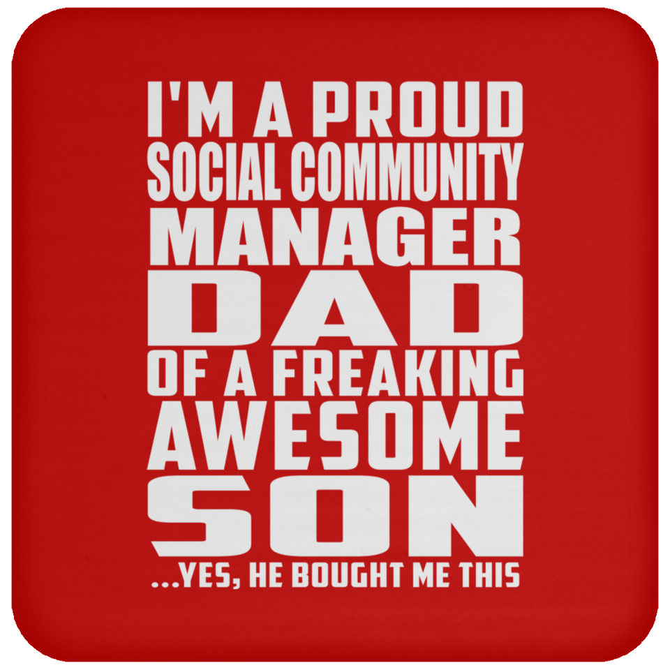 Proud Social Community Manager Dad Of Awesome Son - Drink Coaster