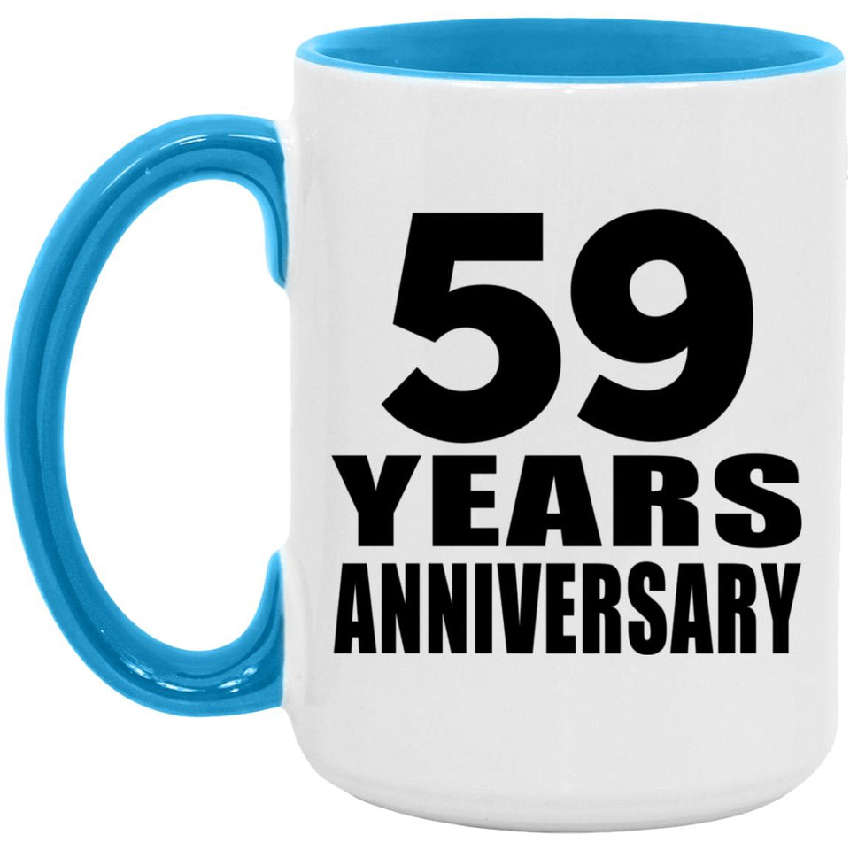 59th Anniversary 59 Years - 15oz Accent Mug Blue