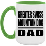 Greater Swiss Mountain Dog Dad - 15oz Accent Mug Green