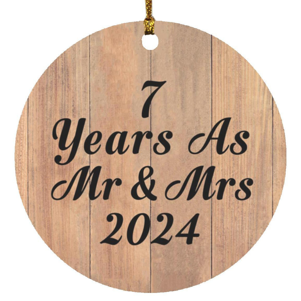 7 Years As Mr & Mrs 2024 - Circle Ornament C