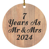 7 Years As Mr & Mrs 2024 - Circle Ornament C