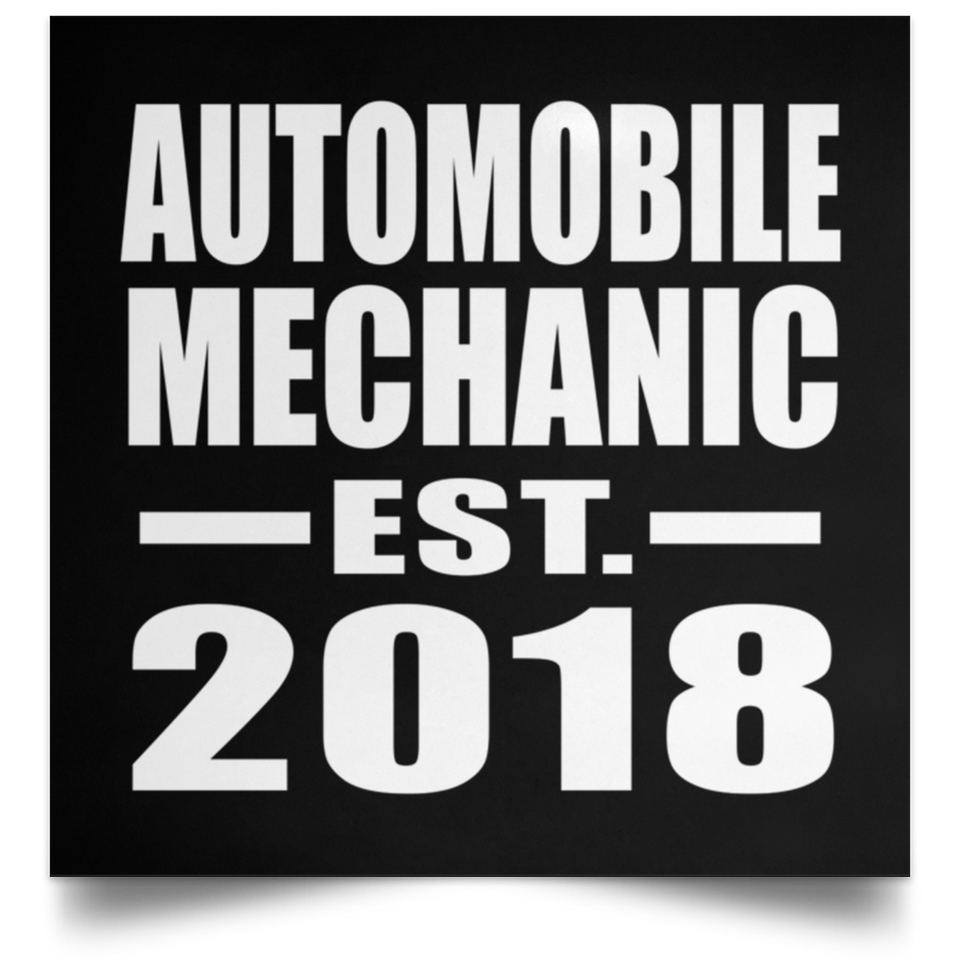 Automobile Mechanic Established EST. 2018 - Poster Square