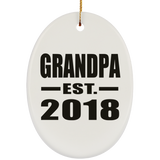 Grandpa Established EST. 2018 - Oval Ornament