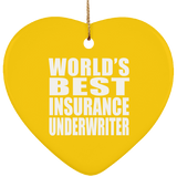 World's Best Insurance Underwriter - Heart Ornament