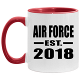 Air Force Established EST. 2018 - 11oz Accent Mug Red