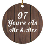 97th Anniversary 97 Years As Mr & Mrs - Circle Ornament D