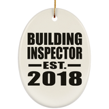 Building Inspector Established EST. 2018 - Oval Ornament