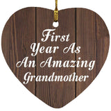 First Year As An Amazing Grandmother - Heart Ornament D