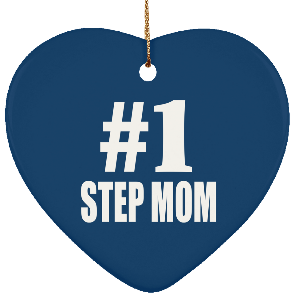 Number One #1 Step Mom - Heart Ornament