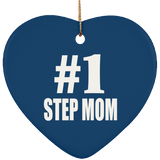 Number One #1 Step Mom - Heart Ornament
