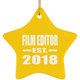 Film Editor Established EST. 2018 - Star Ornament