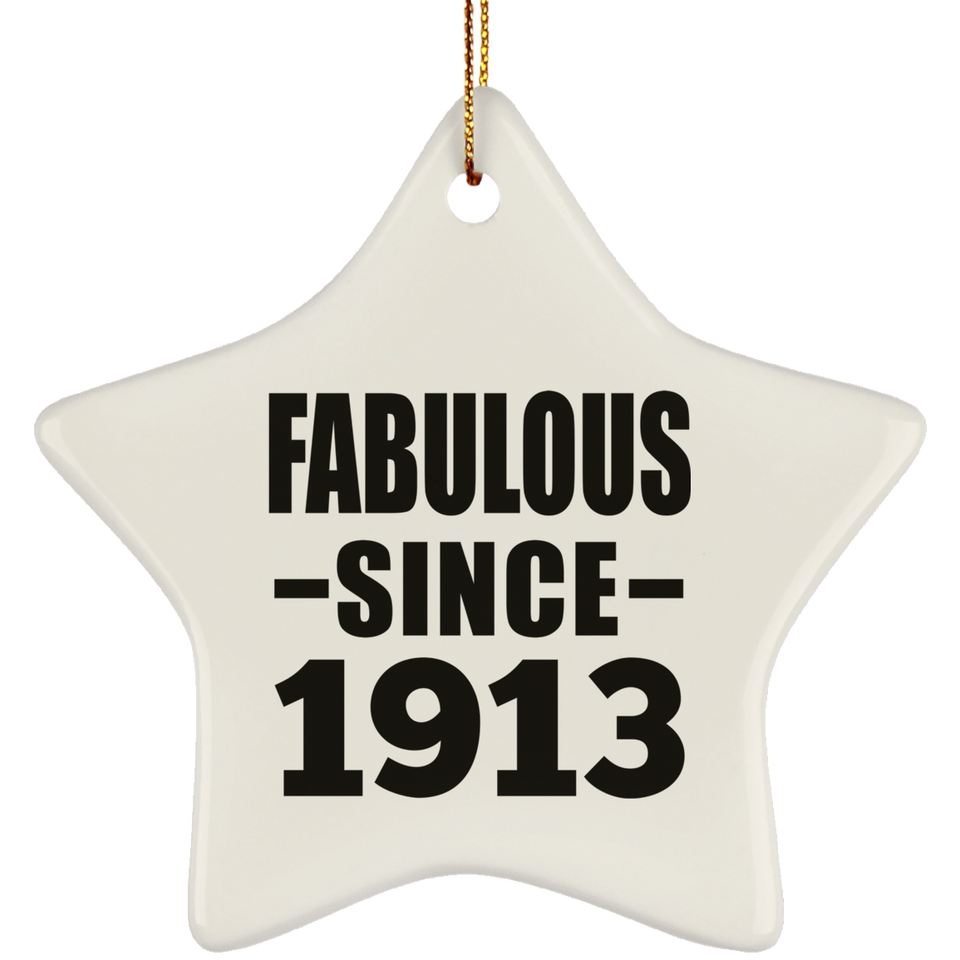 111th Birthday Fabulous Since 1913 - Star Ornament