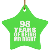 98th Anniversary 98 Years Of Being Mr Right - Star Ornament