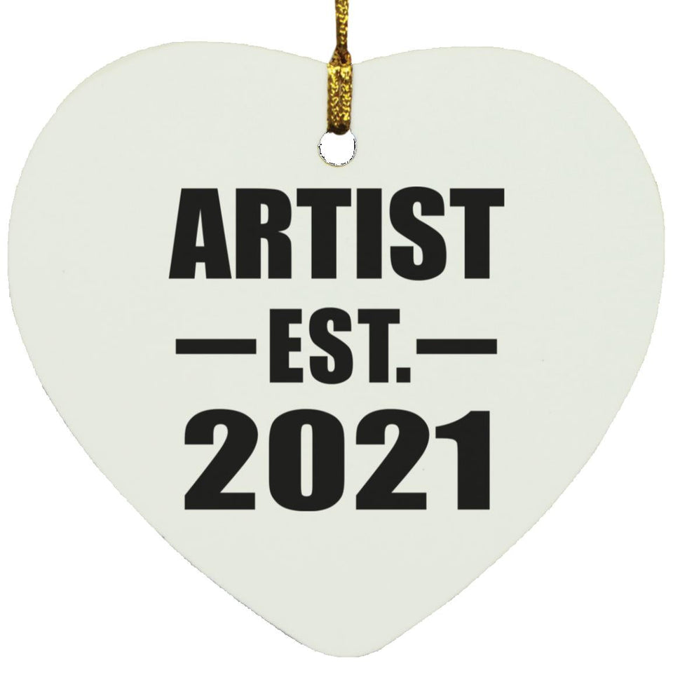 Artist Established EST. 2021 - Heart Ornament