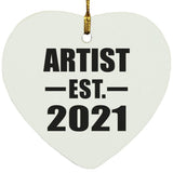 Artist Established EST. 2021 - Heart Ornament