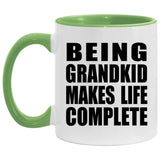 Being Grandkid Makes Life Complete - 11oz Accent Mug Green