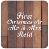 First Christmas As Mr & Mrs Reid - Drink Coaster E
