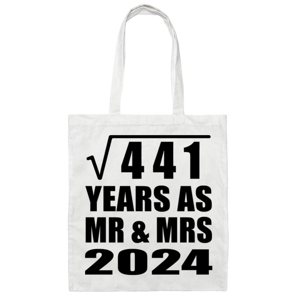 21st Anniversary Square Root of 441 Years As Mr & Mrs 2024 - Tote Bag White