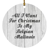 All I Want For Christmas Is My Belgian Malinois - Circle Ornament F