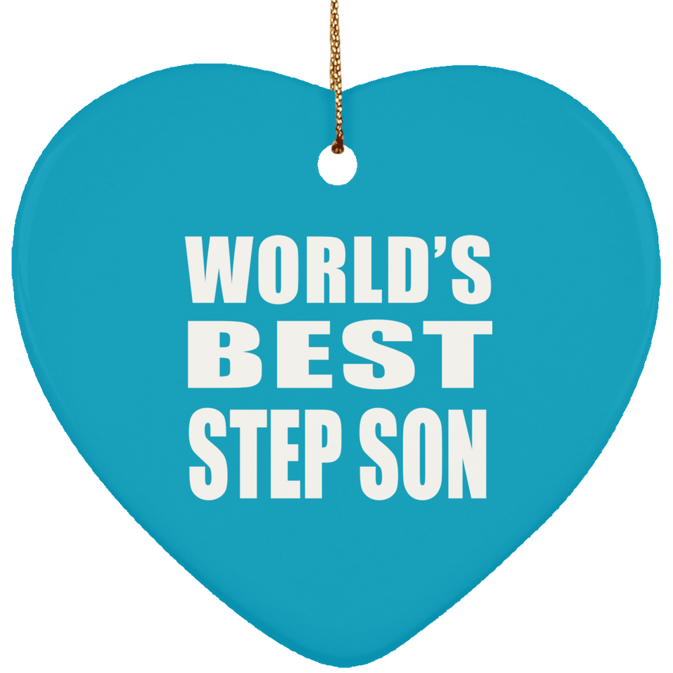 World's Best Step Son - Heart Ornament
