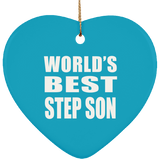 World's Best Step Son - Heart Ornament
