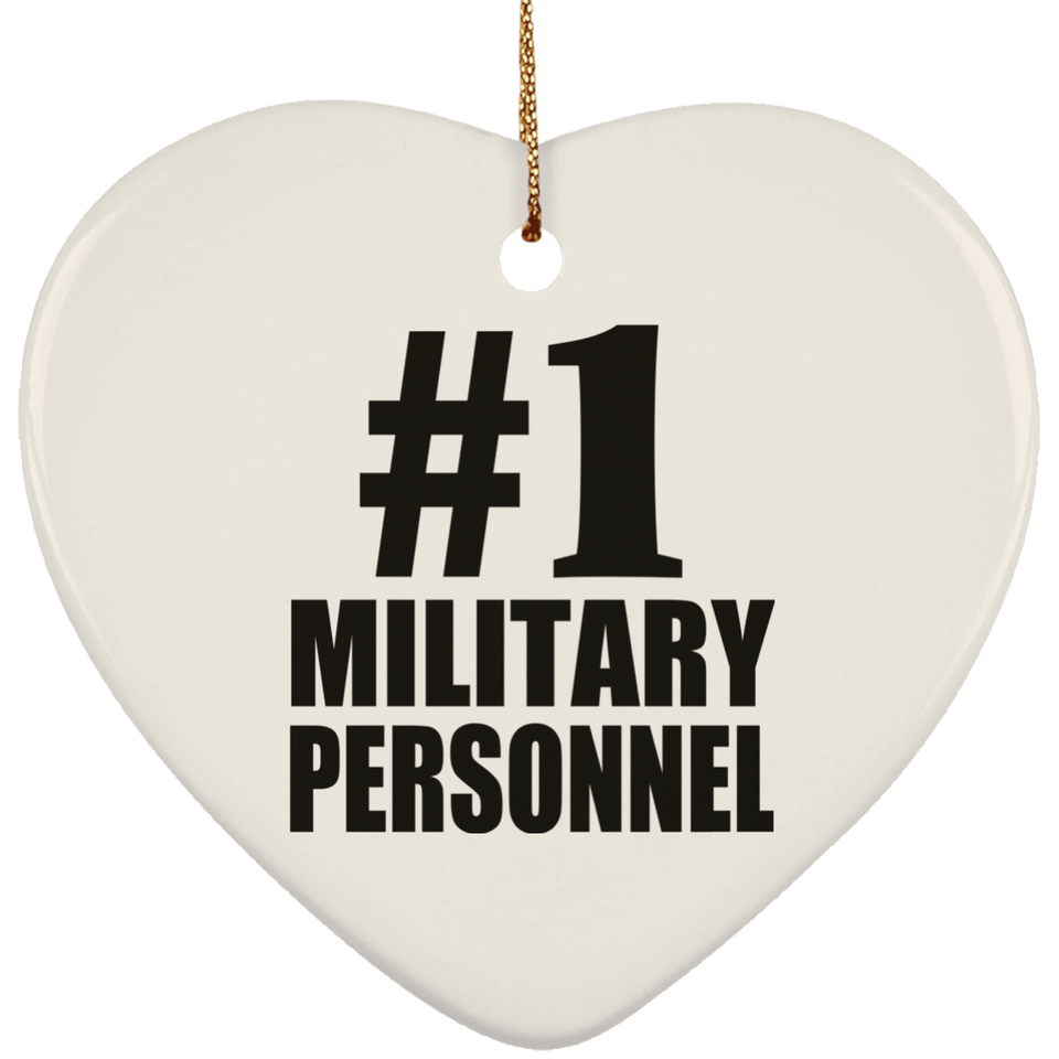Number One #1 Military Personnel - Heart Ornament