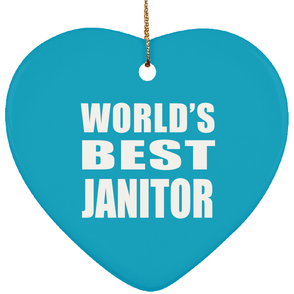 World's Best Janitor - Heart Ornament
