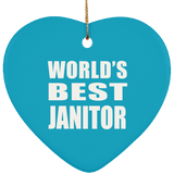 World's Best Janitor - Heart Ornament