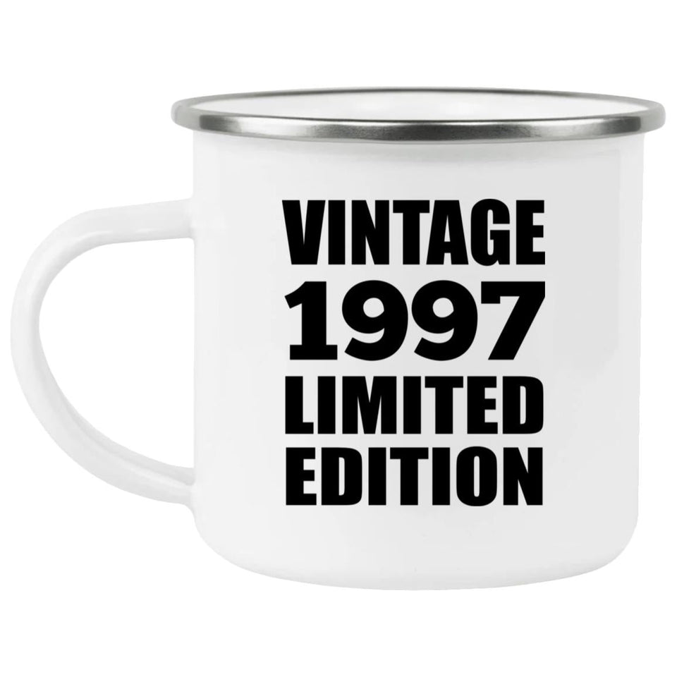 27th Birthday Vintage 1997 Limited Edition - 12oz Camping Mug