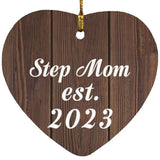 Step Mom Established EST. 2023 - Heart Ornament D