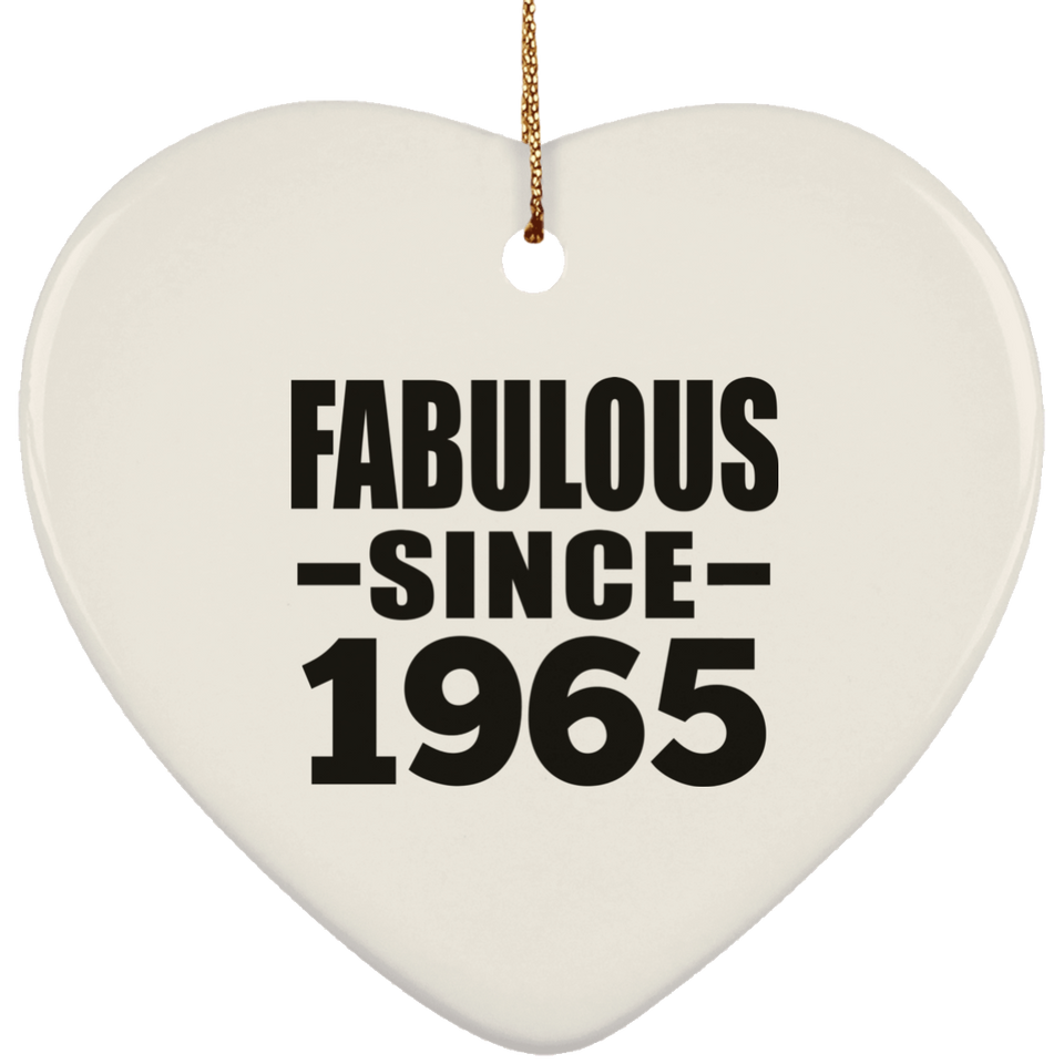 59th Birthday Fabulous Since 1965 - Heart Ornament