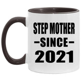 Step Mother Since 2021 - 11oz Accent Mug Black