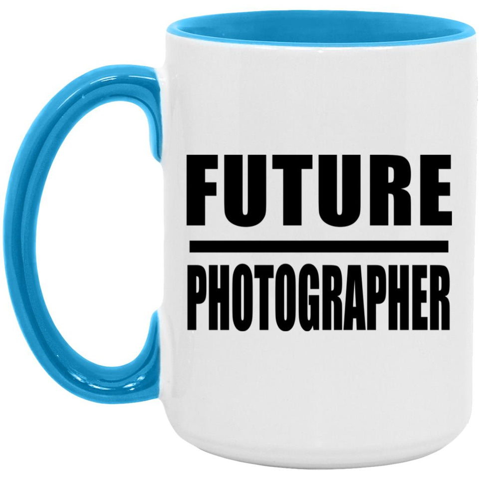 Future Photographer - 15oz Accent Mug Blue