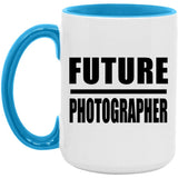 Future Photographer - 15oz Accent Mug Blue