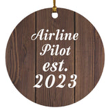 Airline Pilot Established Est. 2023 - Circle Ornament D