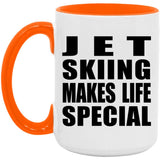 Jet Skiing Makes Life Special - 15oz Accent Mug Orange