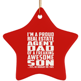 Proud Real Estate Agent Dad Of Awesome Son - Star Ornament