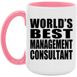 World's Best Management Consultant - 15oz Accent Mug Pink