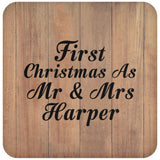First Christmas As Mr & Mrs Harper - Drink Coaster C