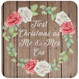 First Christmas As Mr & Mrs Cox - Drink Coaster B