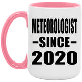 Meteorologist Since 2020 - 15oz Accent Mug Pink