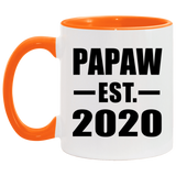 Papaw Established EST. 2020 - 11oz Accent Mug Orange