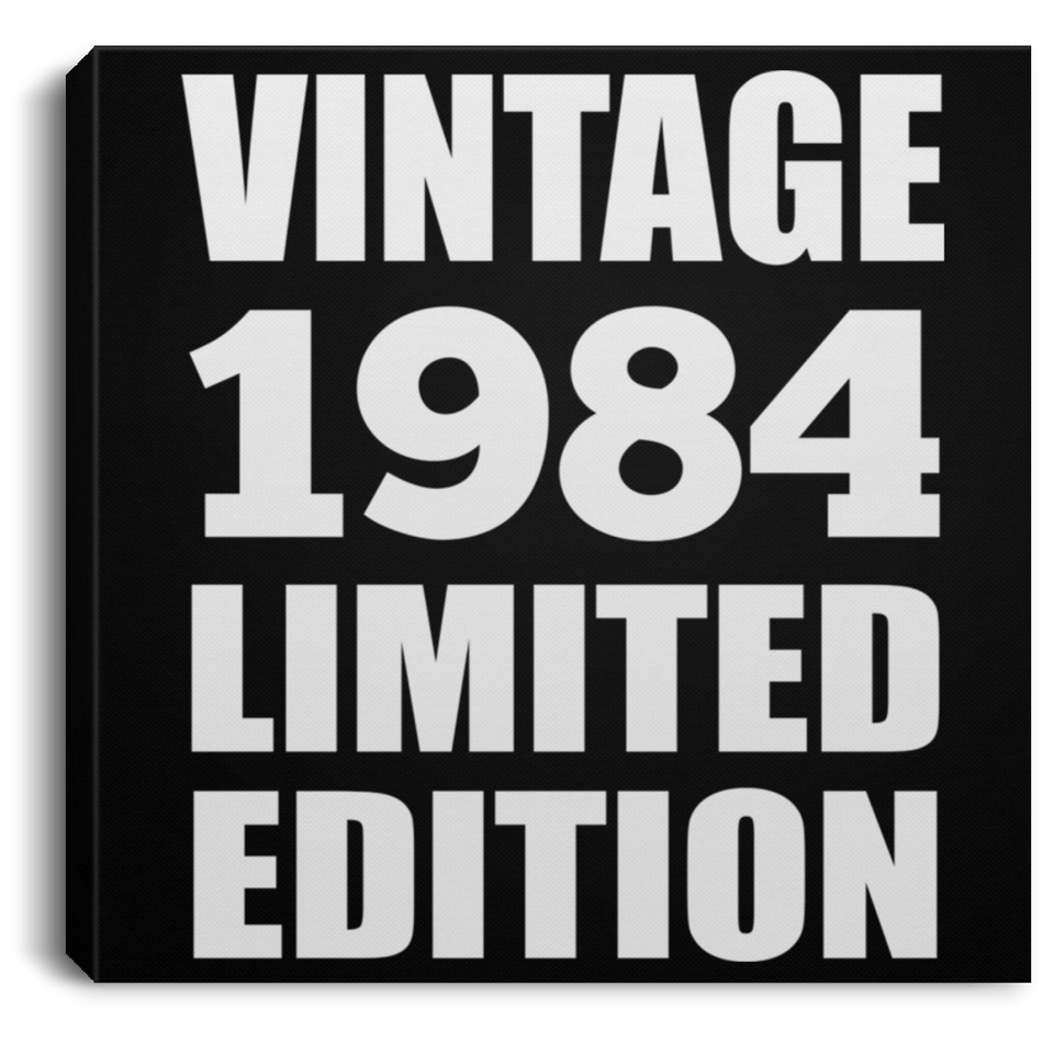 40th Birthday Vintage 1984 Limited Edition - Canvas Square