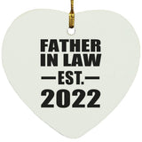 Father In Law Established EST. 2022 - Heart Ornament