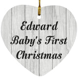 Edward Baby's First Christmas - Heart Ornament F