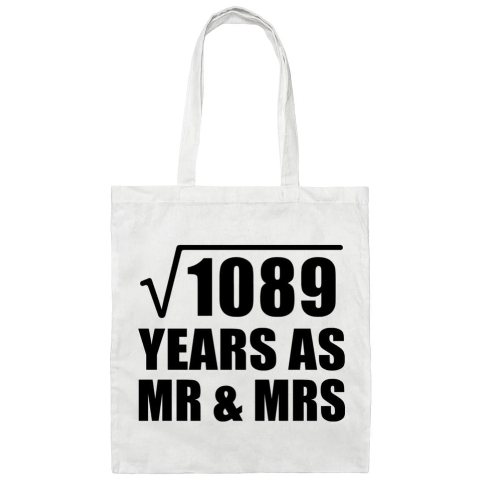 33rd Anniversary Square Root of 1089 Years As Mr & Mrs - Tote Bag White