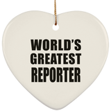 World's Greatest Reporter - Heart Ornament