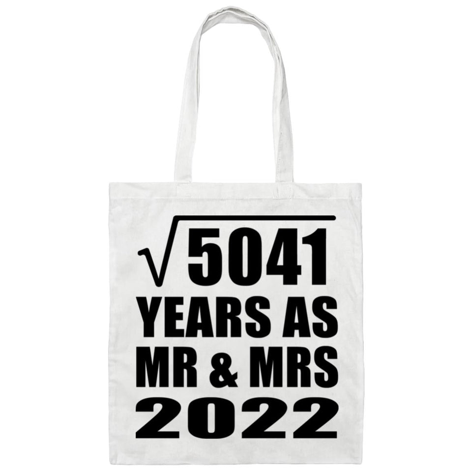 71st Anniversary Square Root of 5041 Years As Mr & Mrs 2022 - Tote Bag White
