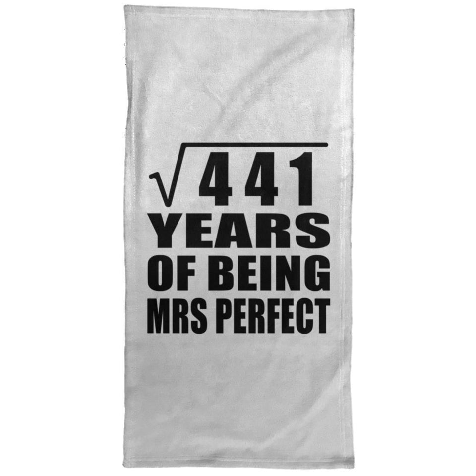 21st Anniversary Square Root of 441 Years of Mrs Perfect - Hand Towel
