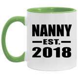 Nanny Established EST. 2018 - 11oz Accent Mug Green